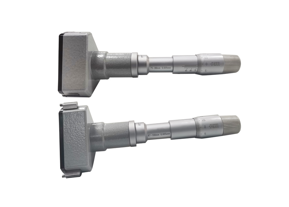 50-100mm Three-Point Internal Micrometer Set with Extended Rod Deep Hole Measurement Kit