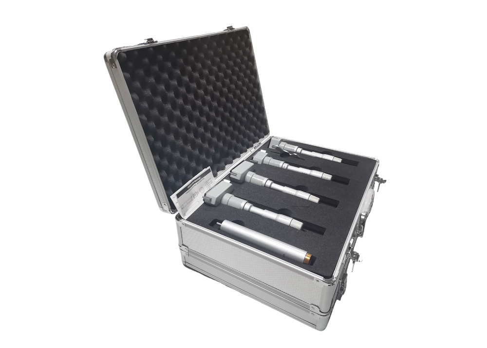 50-100mm Three-Point Internal Micrometer Set with Extended Rod Deep Hole Measurement Kit