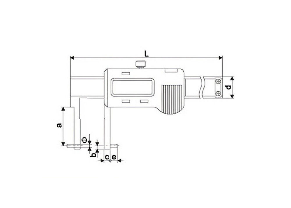 24-150mm/0.94-6'' Digital Internal Groove Caliper with Cylindrical Contact Point for Precise Inner Groove